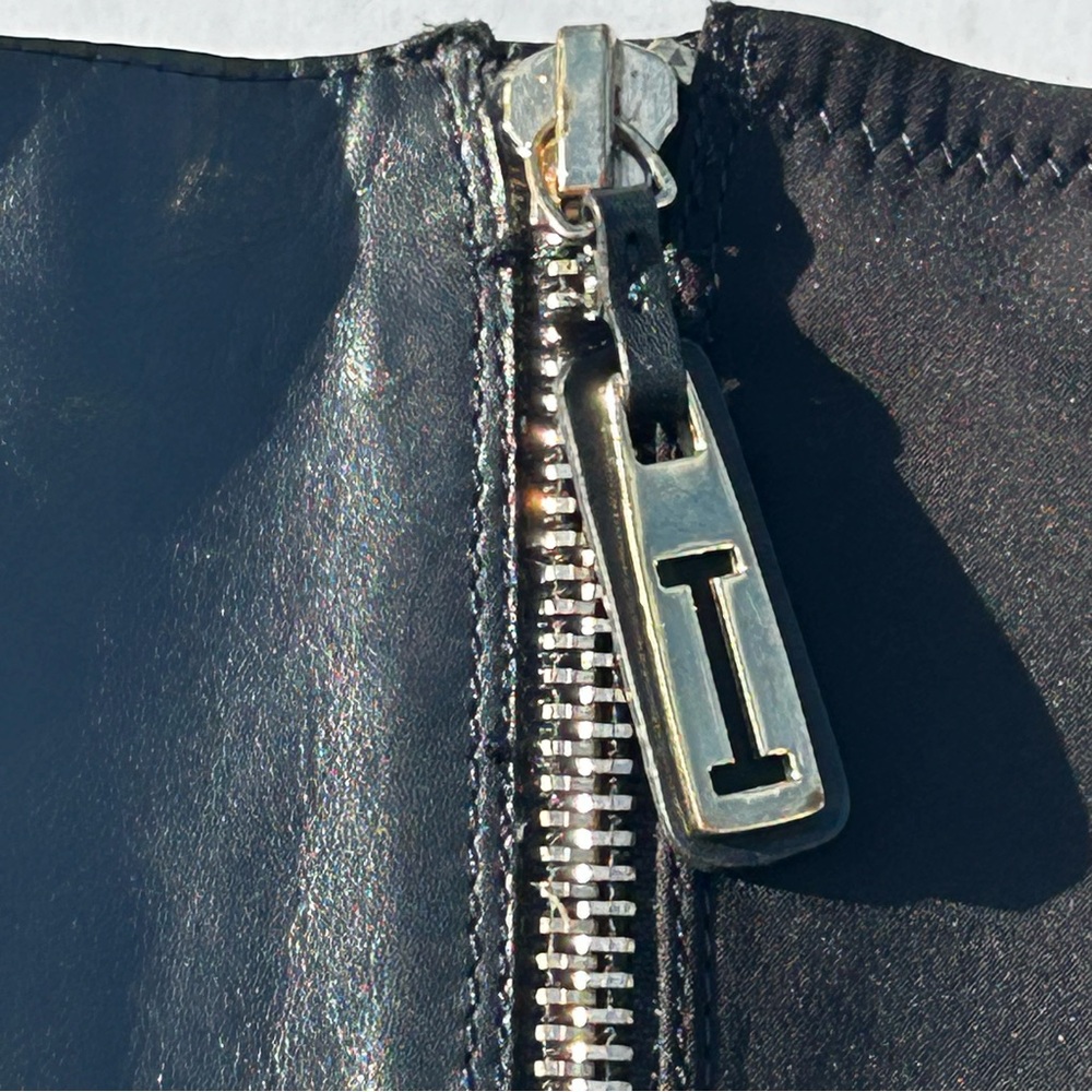 Isaac Mizrahi Black Leather Back Calf Stretch Material Riding Boots Size 9 - Picture 5 of 13